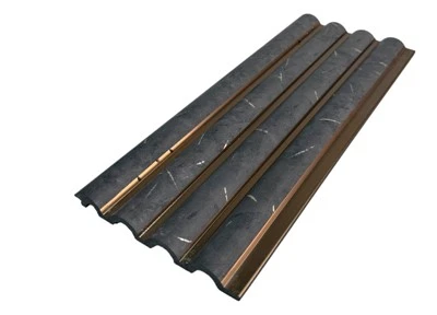 Panell de paret PS de marbre negre modern amb disseny estriat decoratiu per a parets interiors