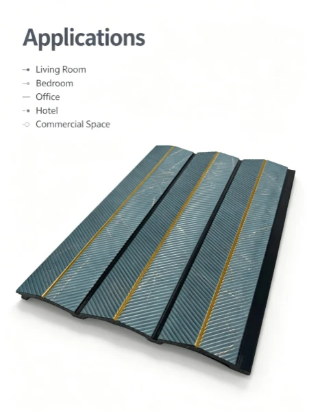 Teal Stripe Gold Inlay PS Wall Panel factory